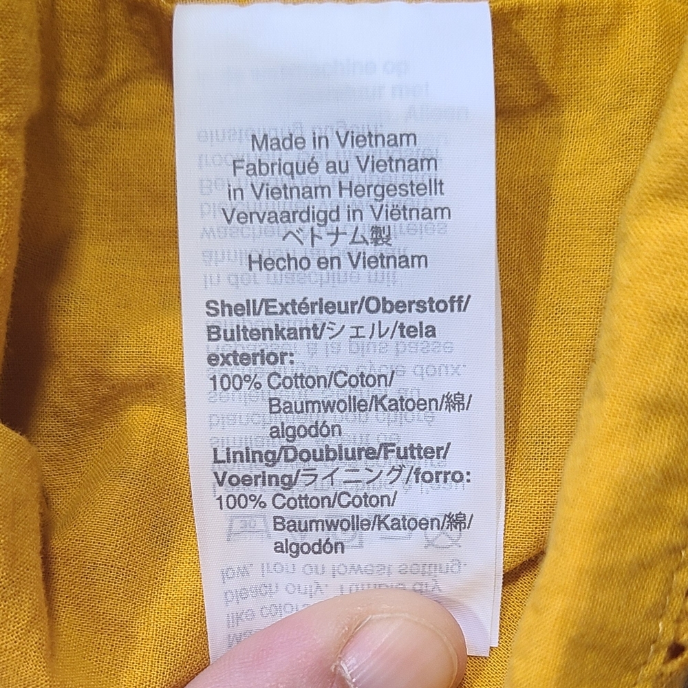 J.Crew Yellow Eyelet Peplum Top Button Front Cotton Blouse Sz 10 Summer - Picture 8 of 12